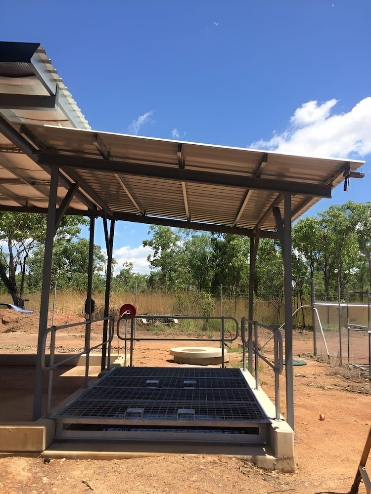 A Metal Structure In The Middle Of A Dirt Field — Jakes Steel & Welding in East Arm, NT