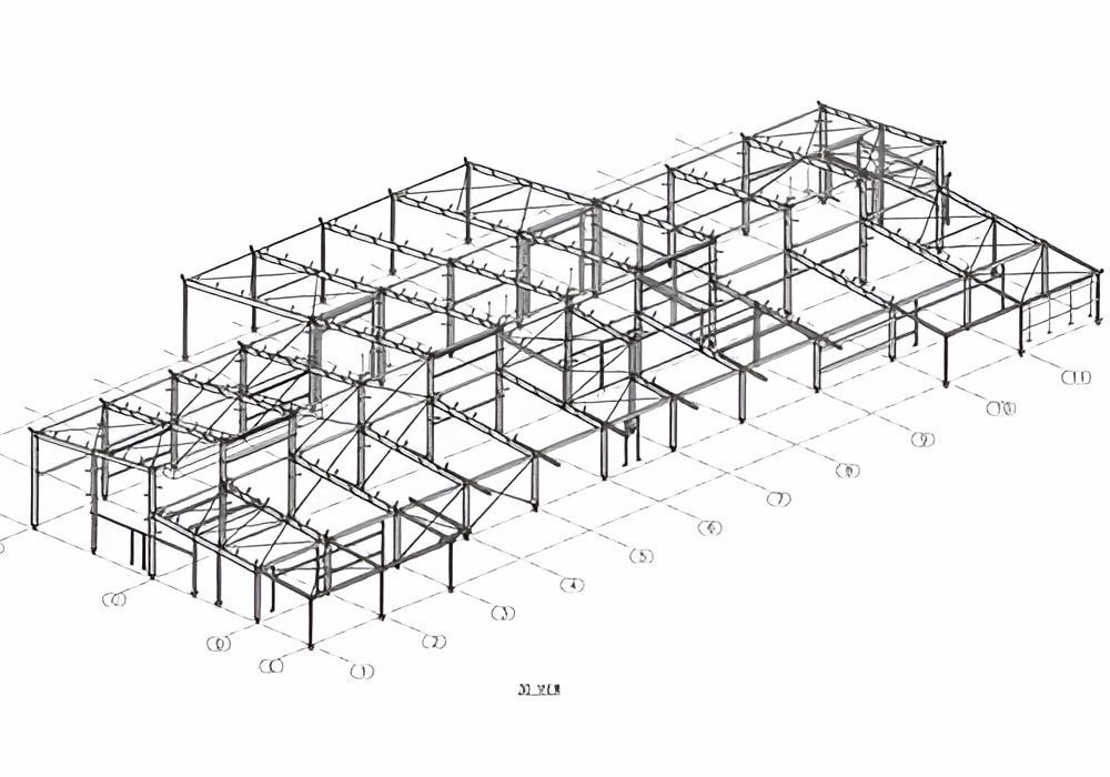 A Black And White Drawing Of A Large Metal Structure — Jakes Steel & Welding in East Arm, NT