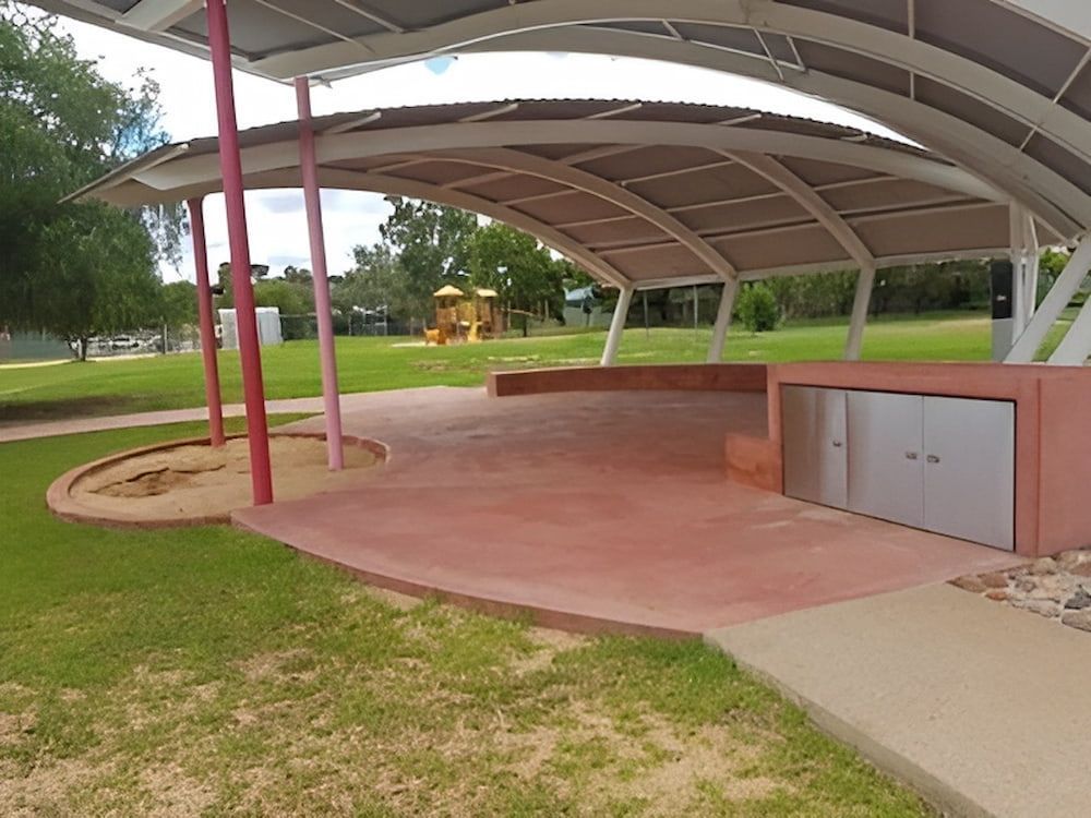 A Covered Area In A Park With A Playground — Jakes Steel & Welding in East Arm, NT