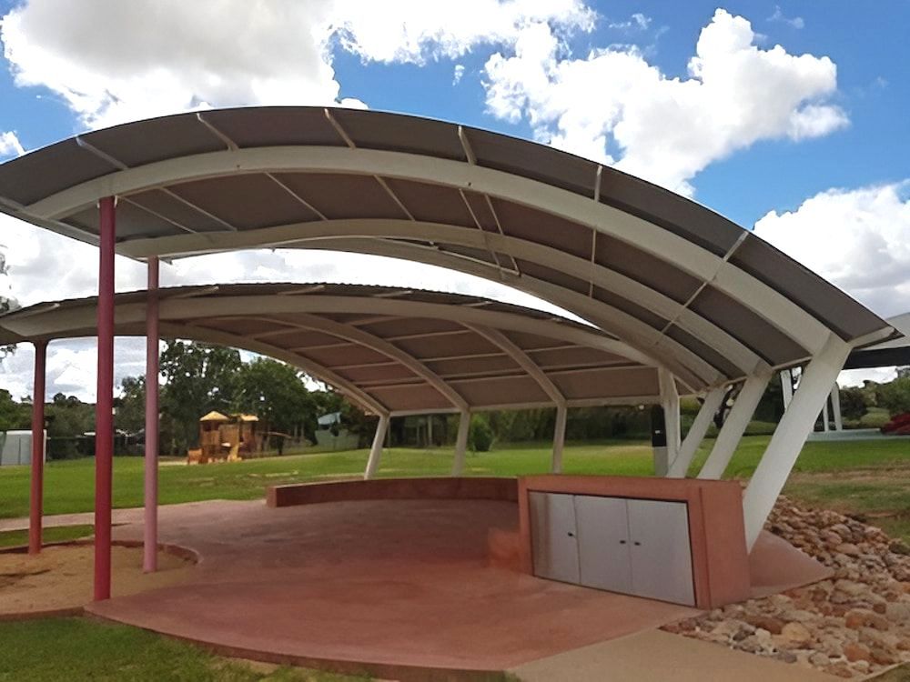 A Covered Area In A Park With A Playground In The Background — Jakes Steel & Welding in East Arm, NT