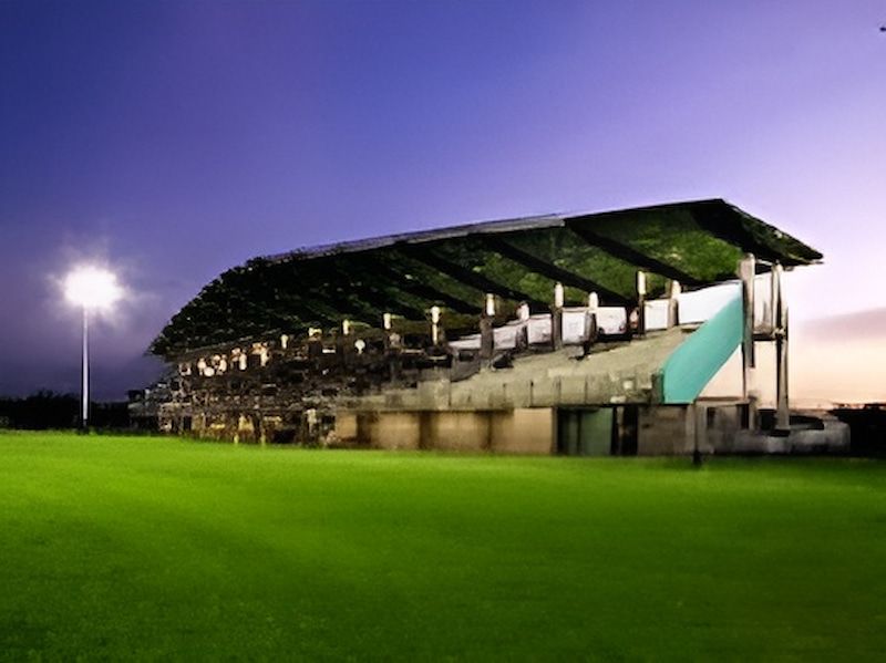 A Soccer Field With A Stadium In The Background At Night — Jakes Steel & Welding in East Arm, NT