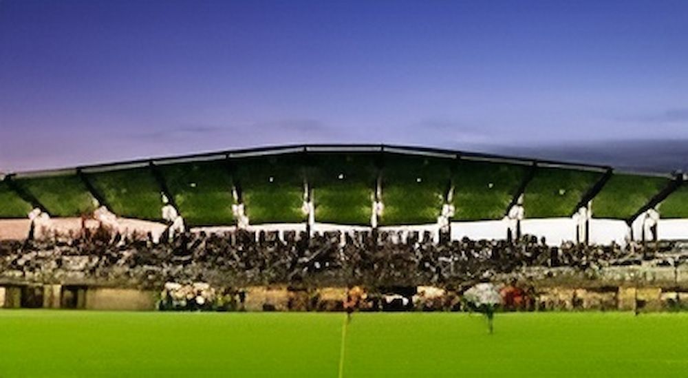 A Soccer Field With A Stadium — Jakes Steel & Welding in East Arm, NT