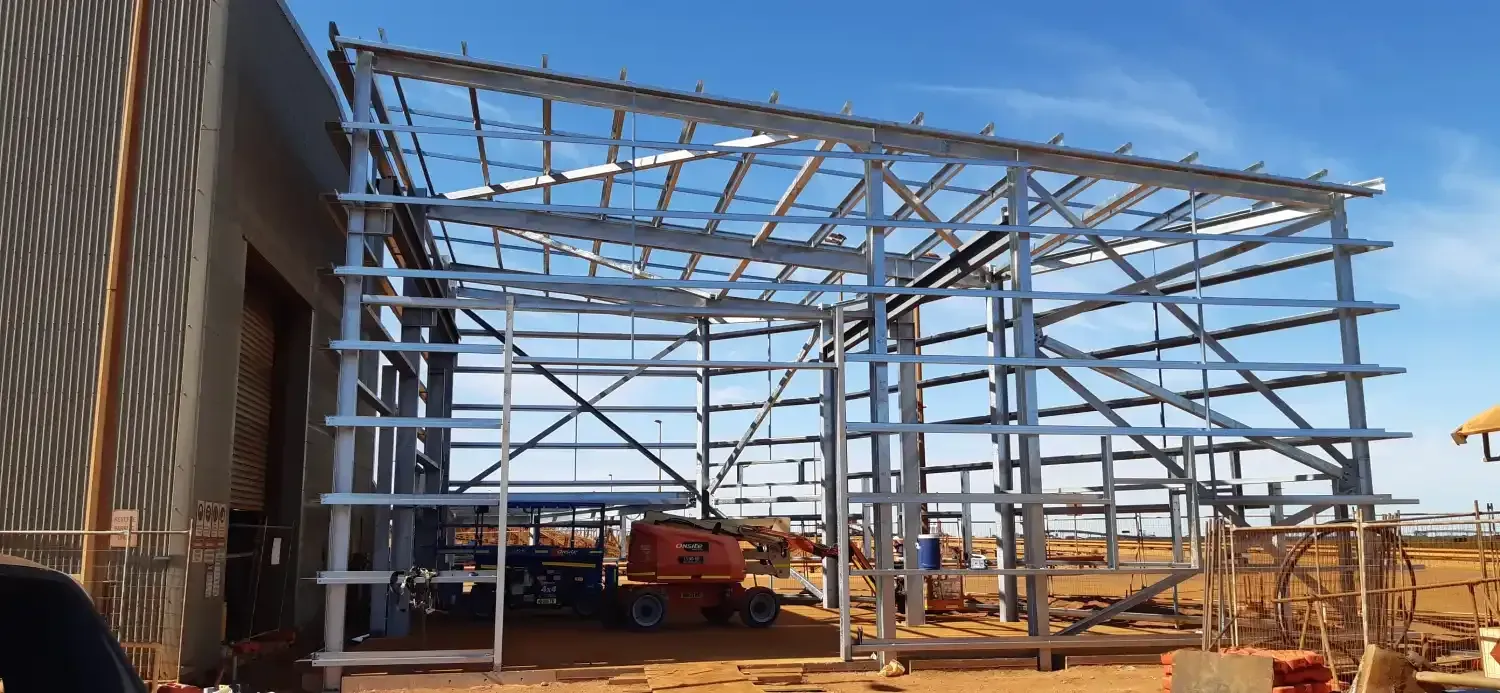 A Large Metal Structure Is Being Built In The Desert — Jakes Steel & Welding in East Arm, NT