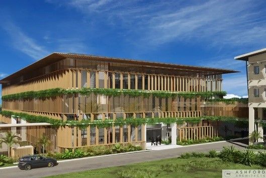 An Artist 's Impression Of A Large Building With A Car Parked In Front Of It — Jakes Steel & Welding in East Arm, NT