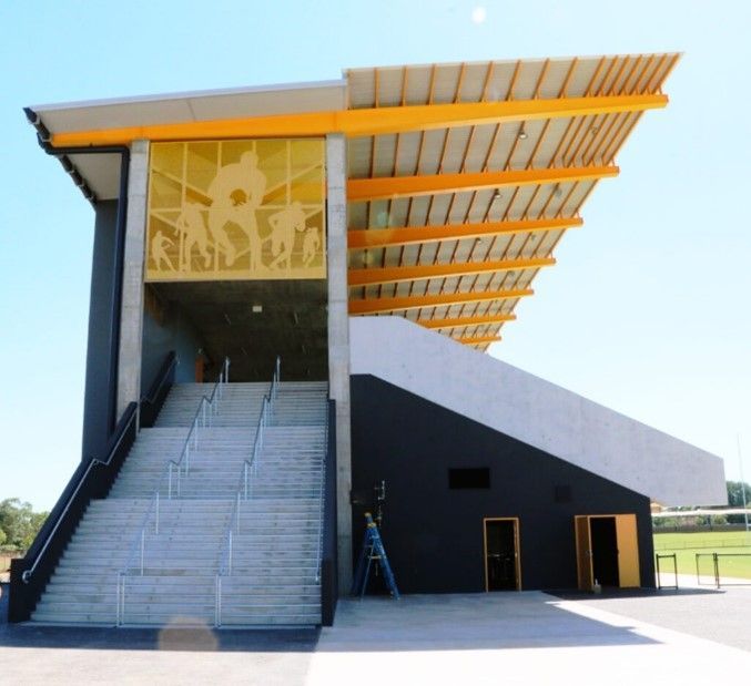 A Large Building With Stairs Leading Up To It — Jakes Steel & Welding in East Arm, NT
