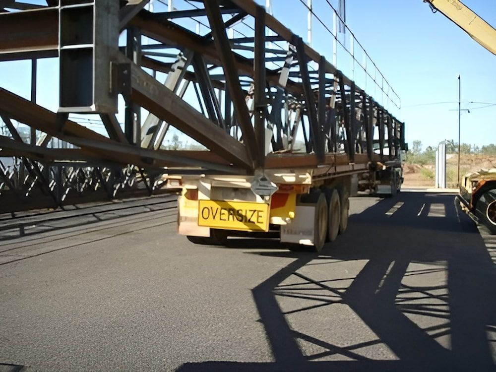 A Truck That Has The Word Overseas On The Back — Jakes Steel & Welding in East Arm, NT
