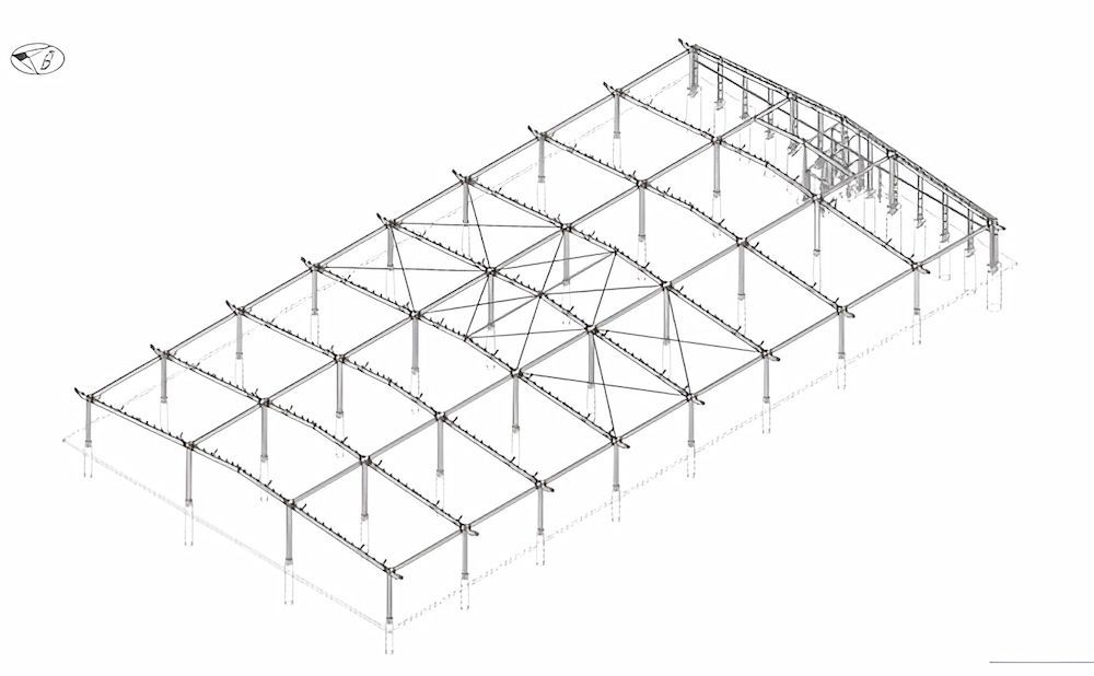 A Black And White Drawing Of A Metal Structure On A White Background — Jakes Steel & Welding in East Arm, NT
