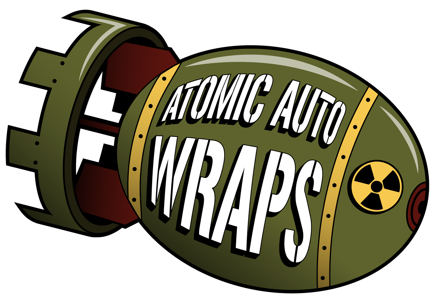 The atomic auto wraps logo