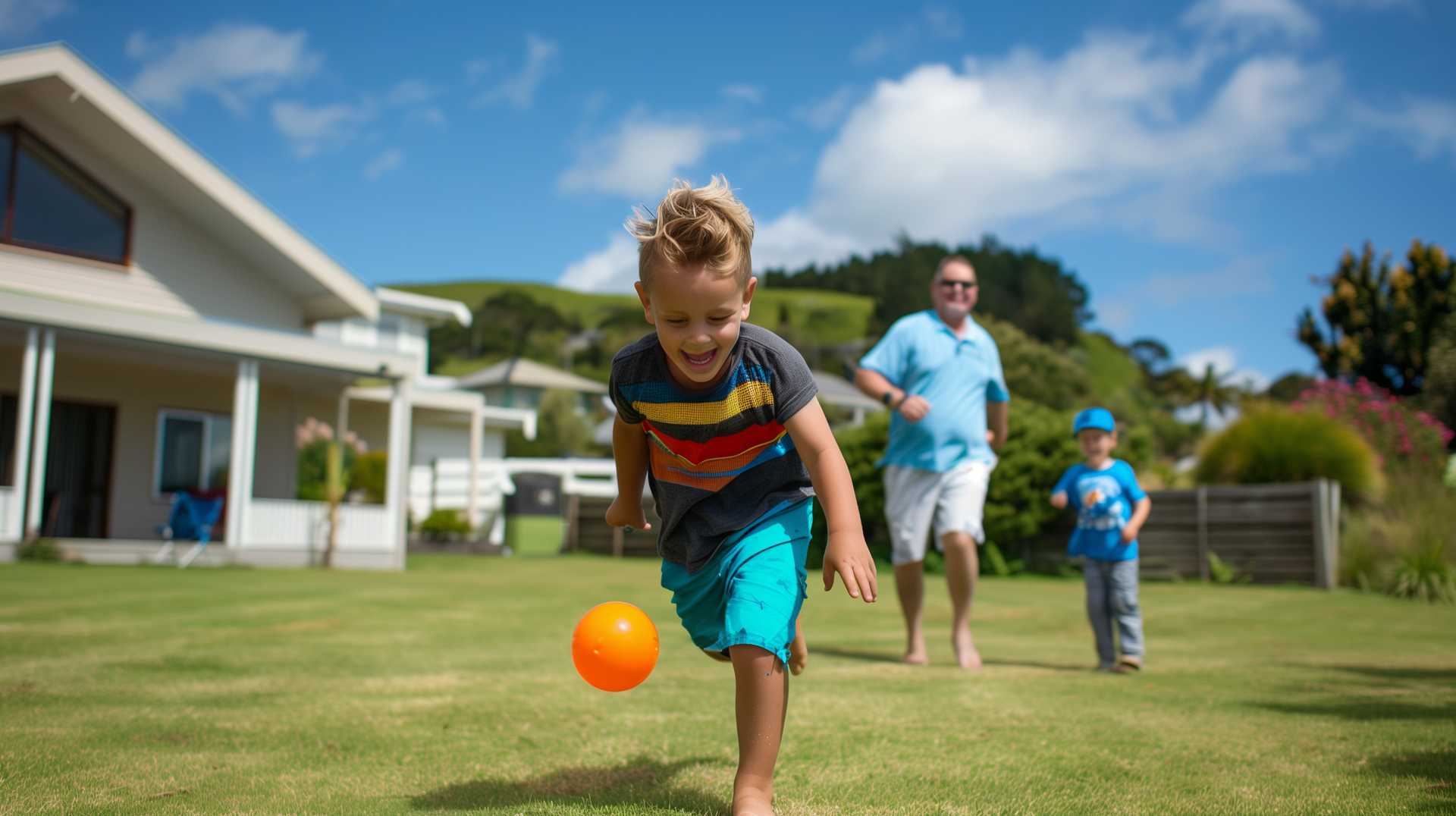 Child running with a ball