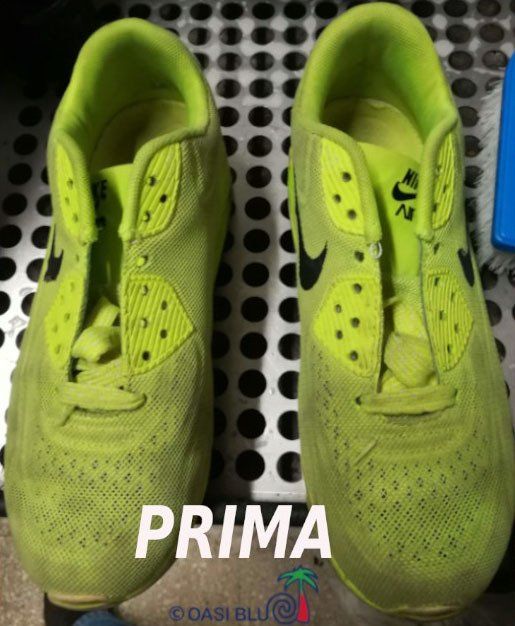 scarpe prima del trattamento