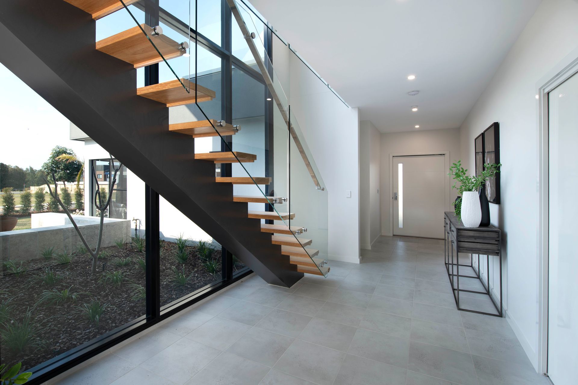 Staircase of lake speculative home