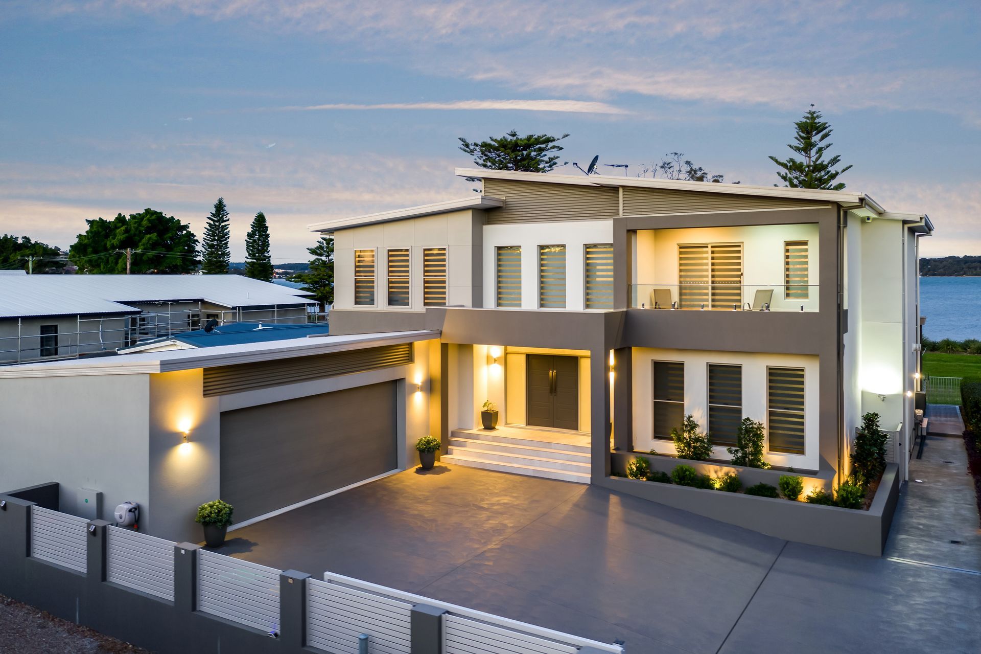 Modern house facade design Newcastle