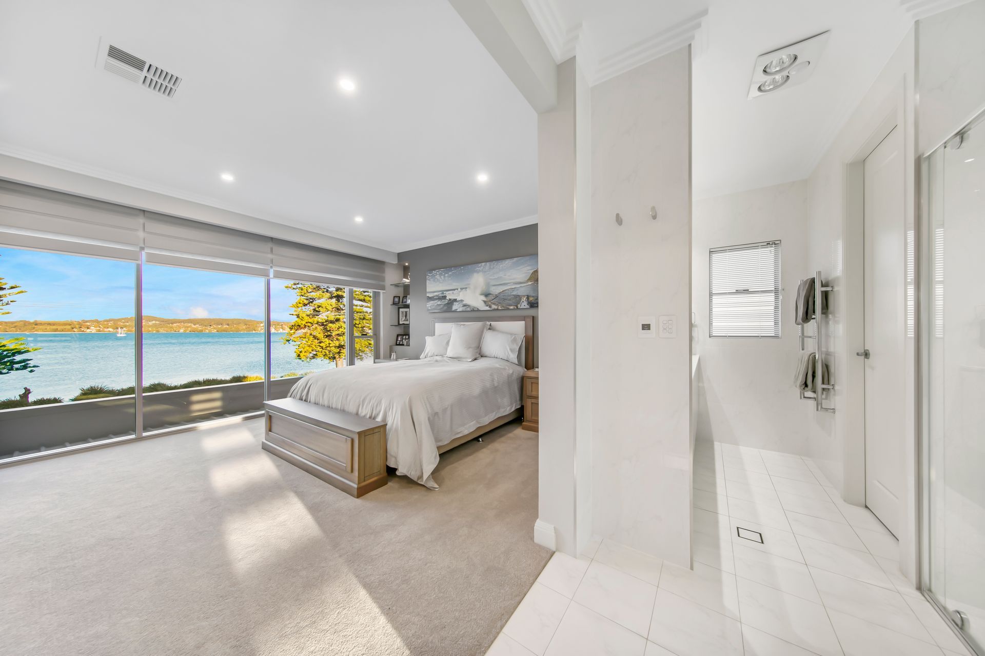 Bedroom of designer of low maintenance
