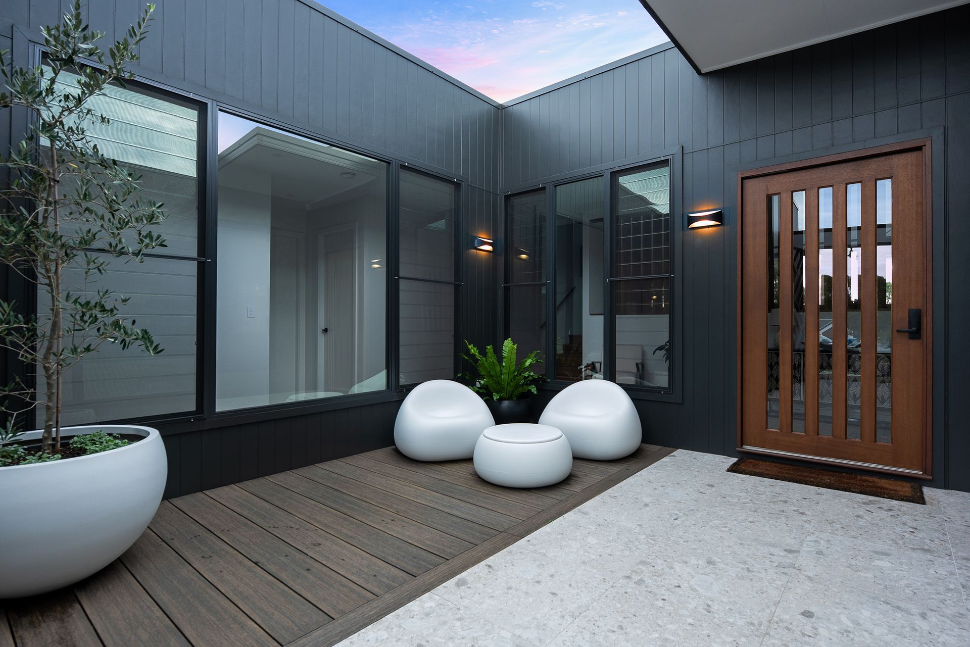 Outside sitting area of Mid Century Home