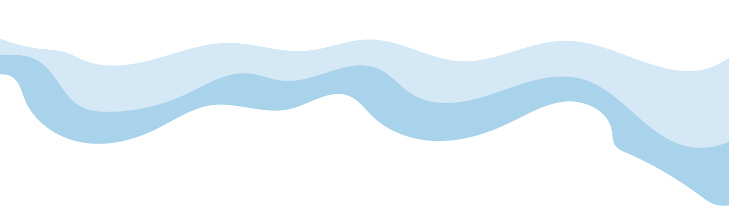 Light blue wavy shapes on a white background.