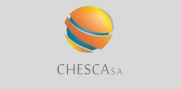 Logotipo de CHESCA SA, un globo abstracto con segmentos naranja