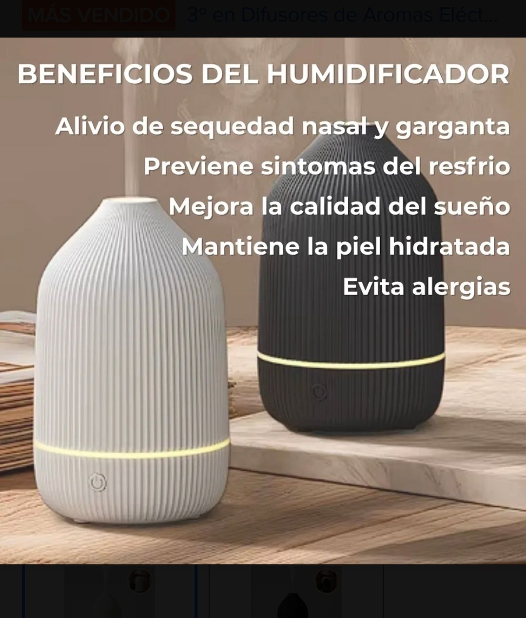 Botella blanca acanalada con tapón dorado y botellas a juego en beige, rosa, gris, turquesa y verde a continuación.