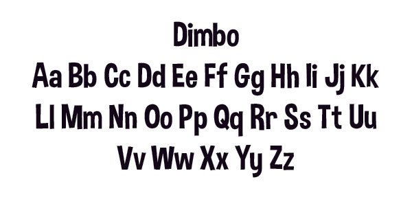 Font sample of the