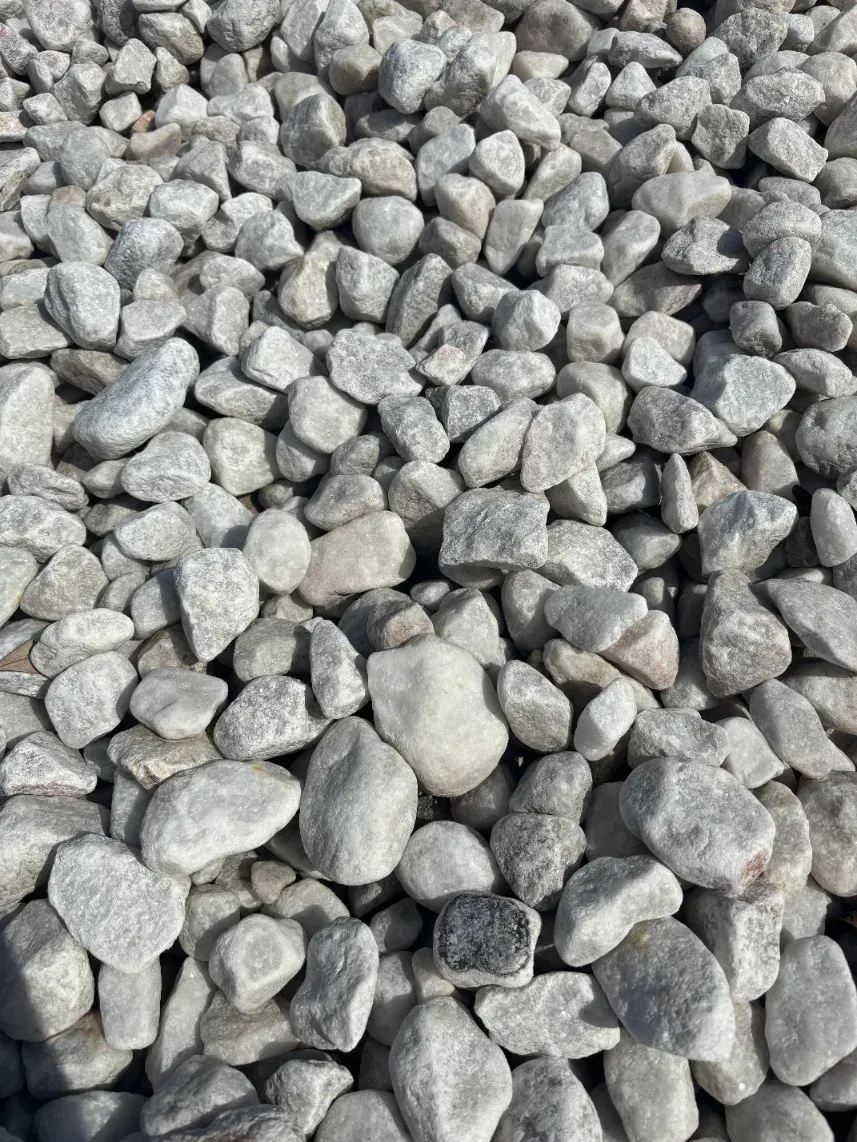 Close-up of small gray gravel stones filling the frame