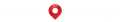 A red pin with a hole in the middle on a white background.