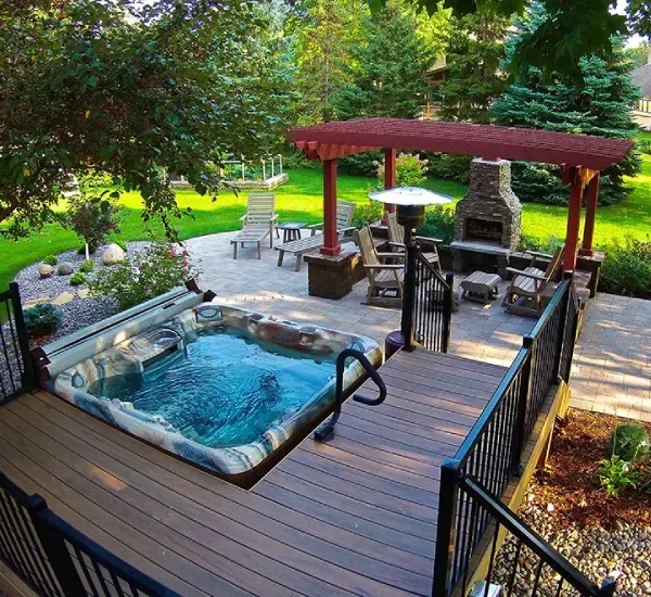 Shed and hot tub pad installation in Loretto MN creating stable and level foundations for outdoor structures