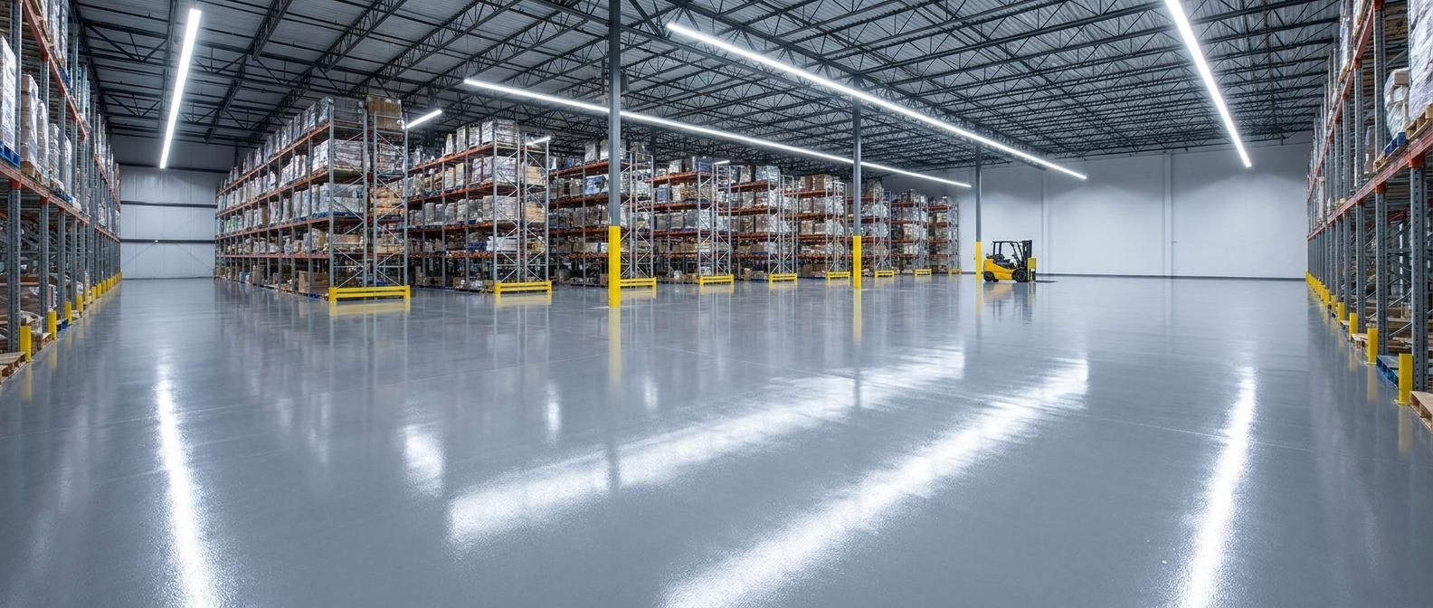 Industrial epoxy warehouse floor coating for heavy traffic