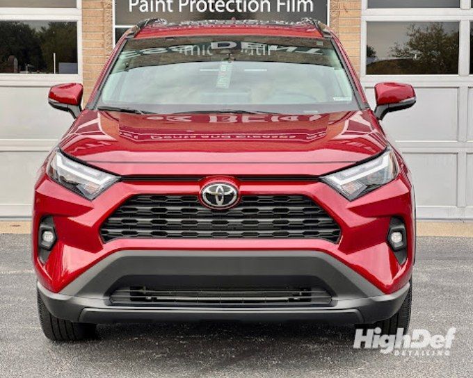 Red Toyota RAV4 SUV with auto window tinting in Bristol for safer glare-free driving