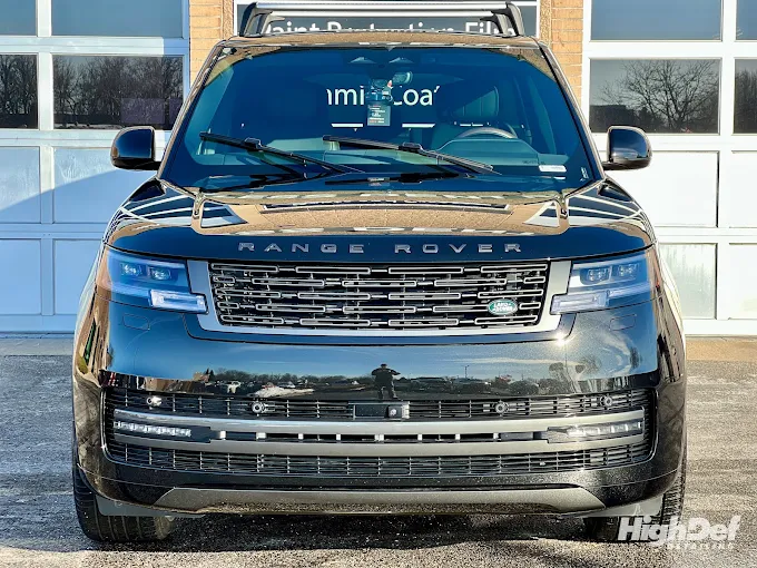 Front view of a car with clear film.