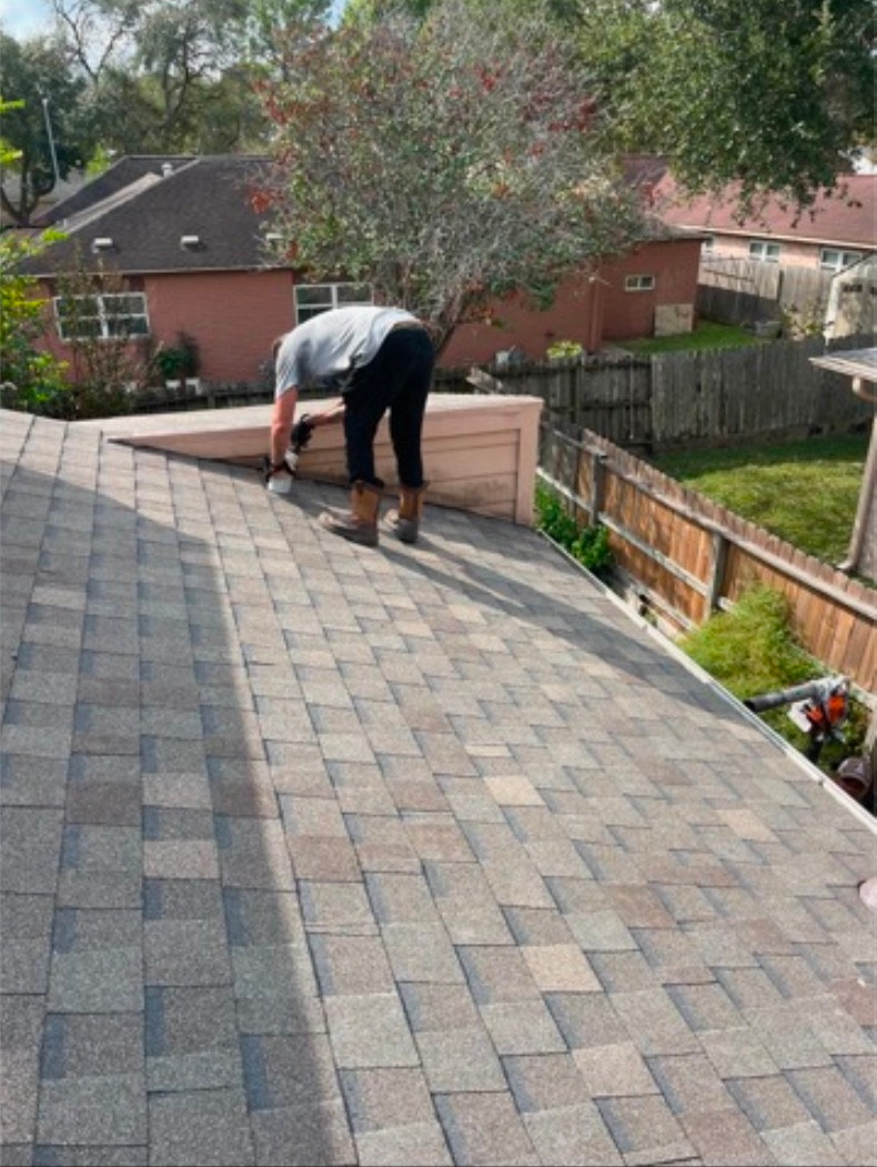 Picture of roof repair in Houston TX