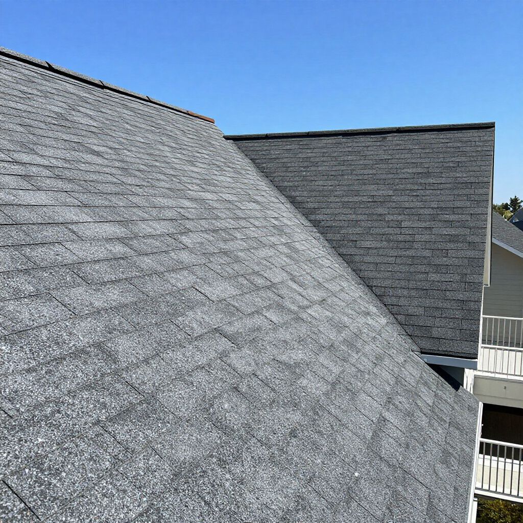 Completed roof work in Houston Texas done by Arnold Roofing & Construction.