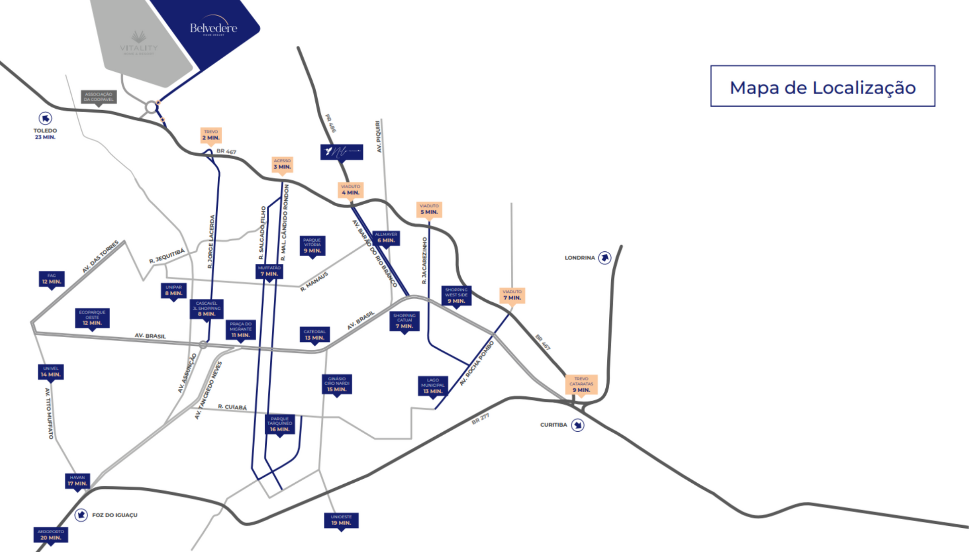 Mapa de Localização Belvedere Home Resort Cascavel