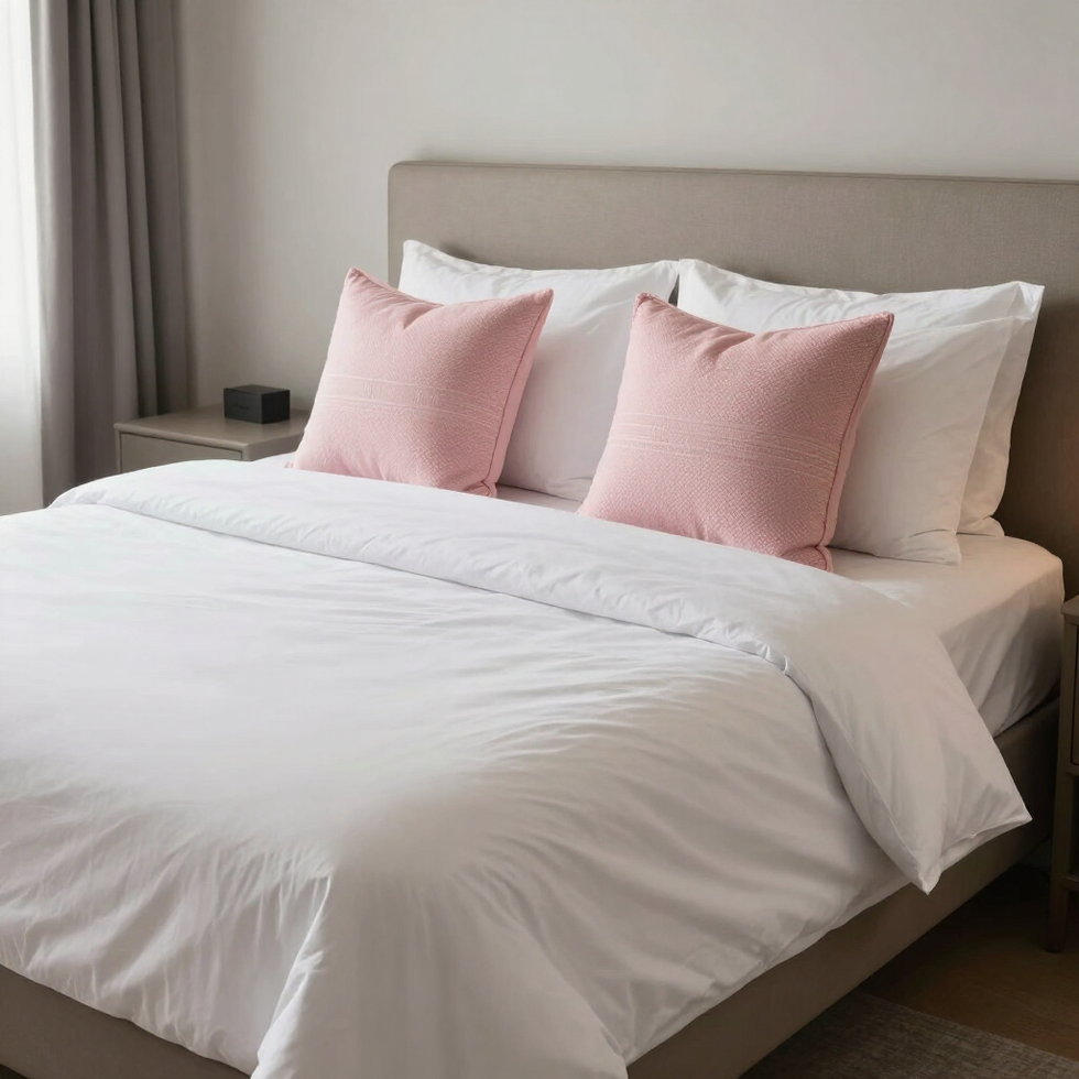 Dormitorio con ropa de cama
