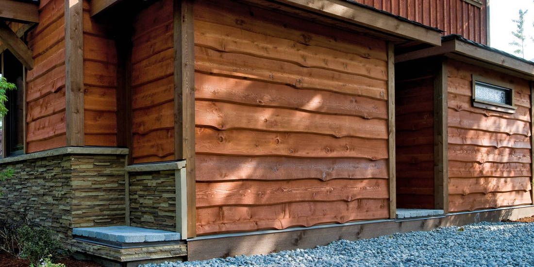Live Edge Wood Siding on Building