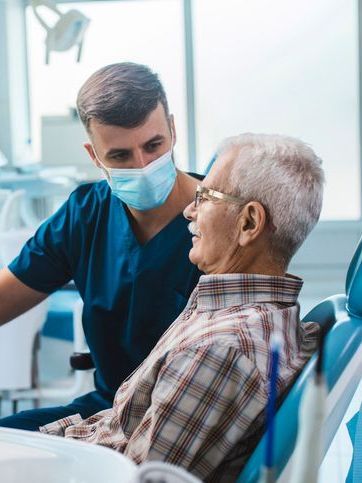 Old man and dentist