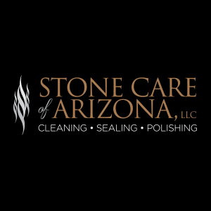 A logo for stone care of arizona llc cleaning sealing and polishing