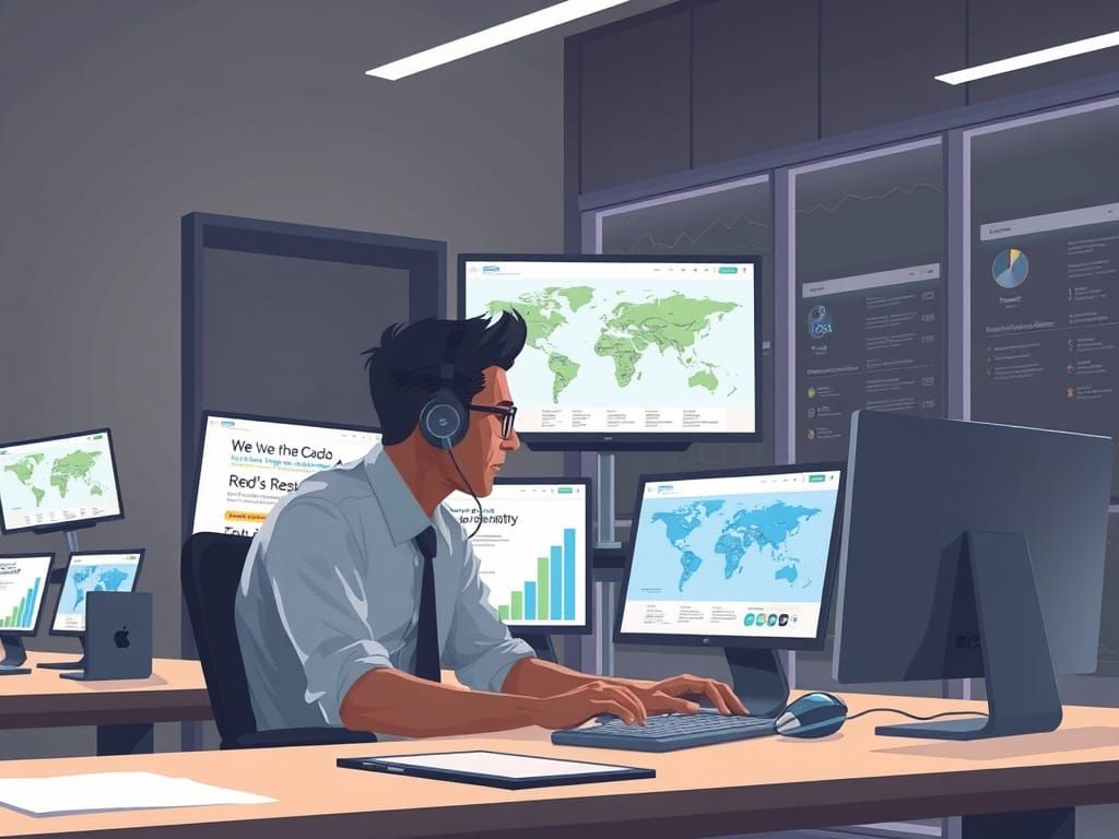 A man is sitting at a desk in front of a computer.