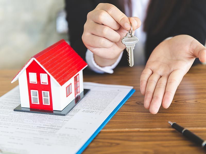 New House, Real Estate Agent Holding House Key to His Client After Signing Contract Agreement in Office, Real Estate New House, Real Estate Agent Holding House Key to His Client After Signing Contract Agreement in Office, Real Estate