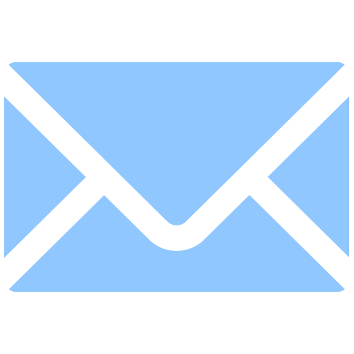Light blue envelope icon with white lines.