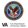 VA and U.S. Department of Veterans Affairs logo with eagle, American flags, and seal on white background