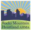 Rocky Mountain Heartland AHMA logo with sunrise, city skyline, and mountains