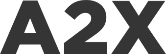 Black “A2X” logo on a white background