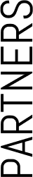 Vertical black text reading “PARTNERS” on a white background.