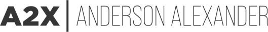 A2X logo with Anderson Alexander text in gray and black on a white background