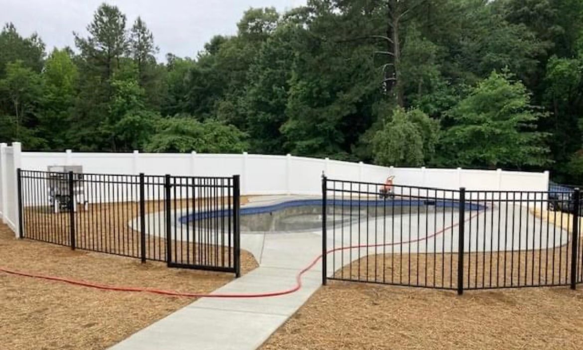 New pool fence installation