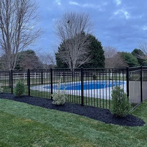 Metal Pool fence installed by Bowles Fence Company.