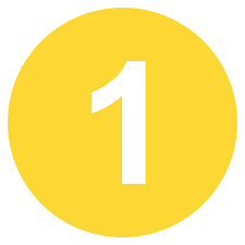 Yellow circle with the number 1 in white.