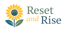 Logo featuring a sunflower and text: