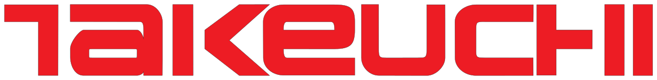 The word takeuchi is written in red on a white background.