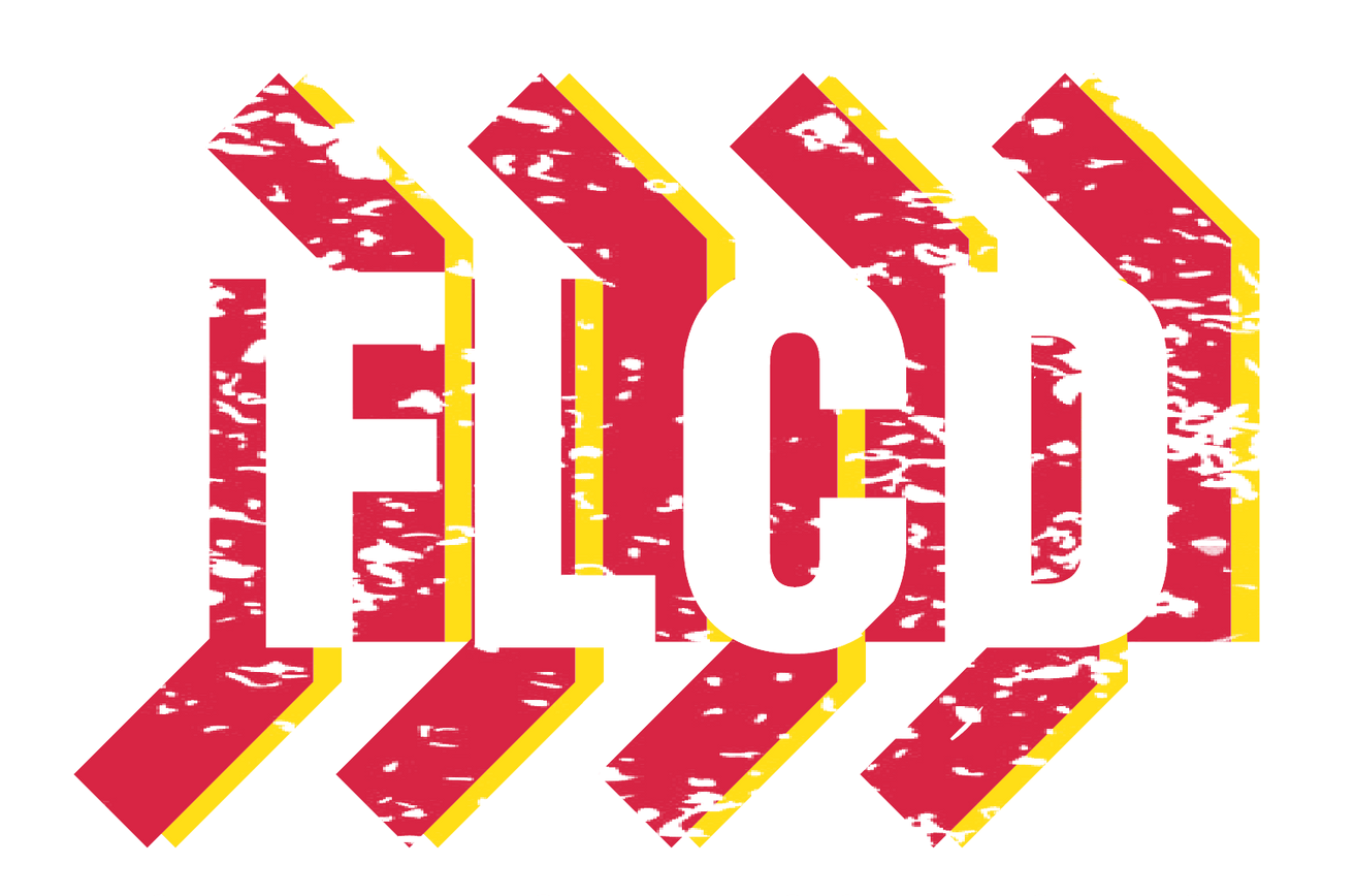 A red and yellow logo that says flod on it