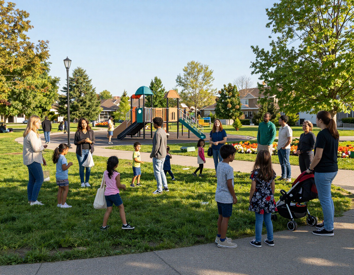 Activité en plein air avec familles